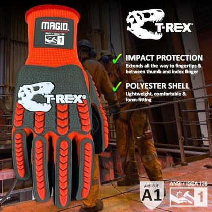 MAGID T-REX TRX400 Impact Gloves, Sandy Nitrile, 12 Pairs - Image 2