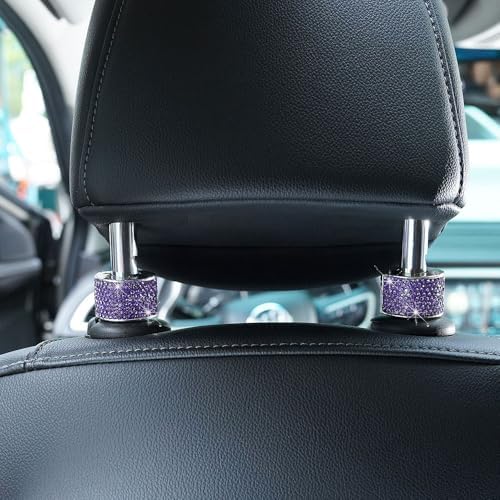 4PCS Crystal Rhinestone Bling Car Headrest Collars, Automotive Magnetic - Image 3