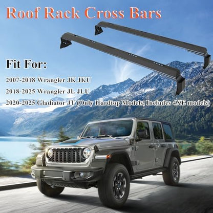 Roof Rack Cross Bars Fits for 2007-2018 Wrangler JK & 2018-2024 Wrangler JL - Image 2