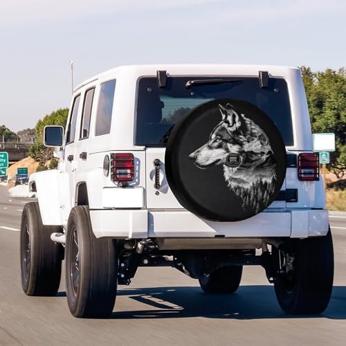 Wolf and Mountains Spare Tire Cover - Image 2