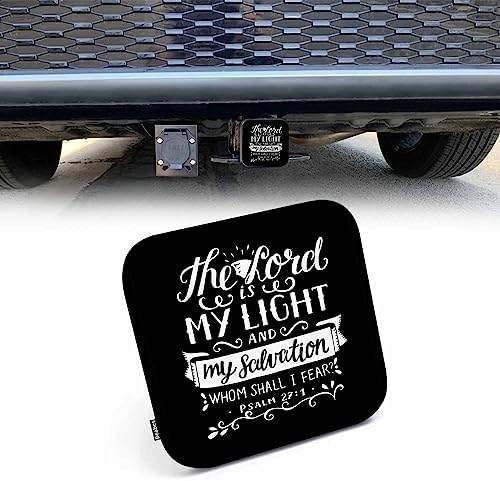Bible Verse 2" Hitch Cover, Christian Quote Hitch Covers, The Lord is My Light by Beabes