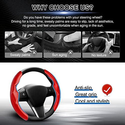 Canvcle Steering Wheel Cover for Tesla Model 3/Y 2016-2025 2026 - Image 3
