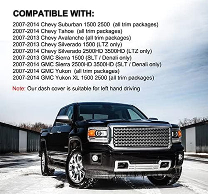 Yiz Dash Cover Mat for 2007-2014 Chevy Tahoe, GMC Yukon/Yukon XL Y24 - Image 2