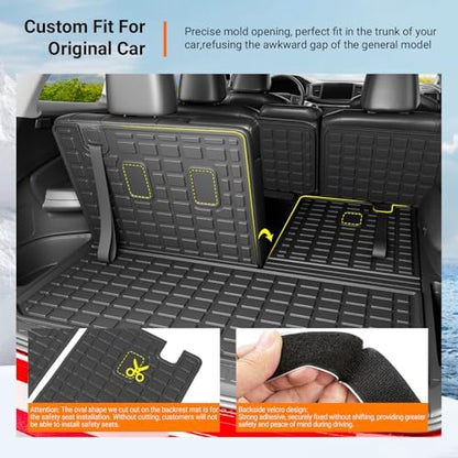 powoq Cargo Mat with Backrest Mats Compatible with 2016-2022 Honda Pilot - Image 2