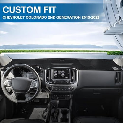 KUST Black Dash Cover for Chevy Chevrolet Colorado 2015-2021 2022 Left Hand - Image 3