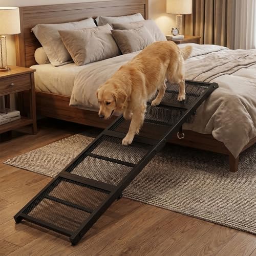 HOOBRO 70.8" Folding Dog Ramp for Car, 4-Fold Pet Ramp for Car SUV Couch - Image 2