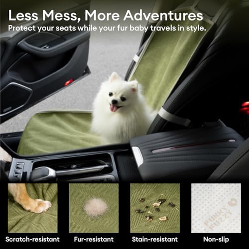 FUNNY FUZZY Dog Car Seat Cover for Front Seat, Dog Seat Cove Waterproof - Image 3