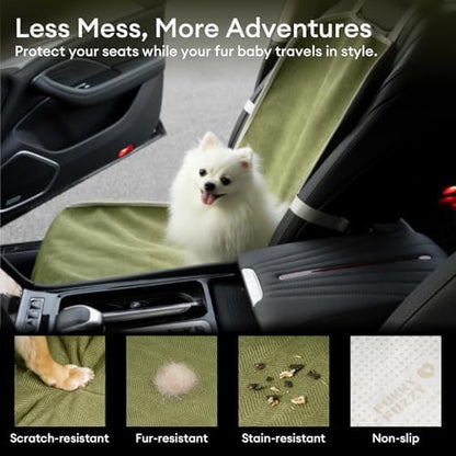 FUNNY FUZZY Dog Car Seat Cover for Front Seat, Dog Seat Cove Waterproof - Image 3
