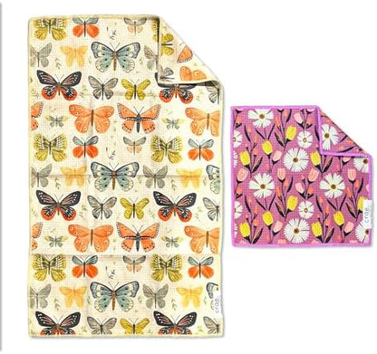 Microfiber Hand Towel & Washcloth Set, Double-Sided Waffle Weave Set of Two by CraeHome