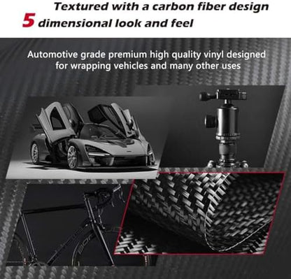 CloudBuyer Universal Car Door Edge Protector, Carbon Fiber 5D Gloss Black Vinyl - Image 5