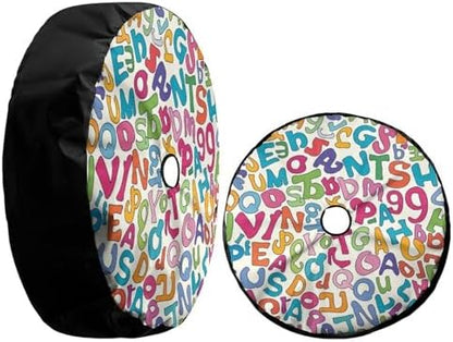 Letters Seamless Pattern Spare Tire Cover - Image 3
