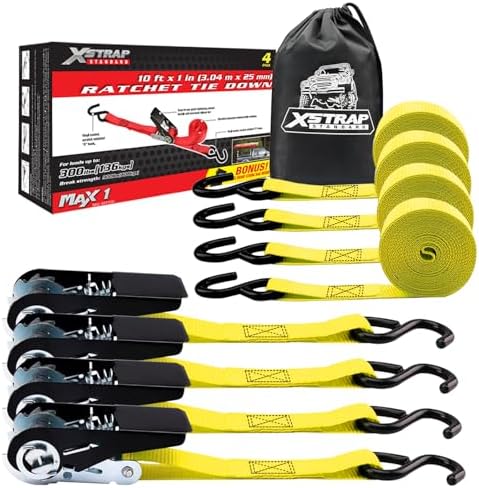 XSTRAP STANDARD 4-PK Ratchet Tie Down Straps by XSTRAPSTANDARD