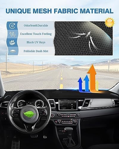 FIILINES Dash Cover Fit for 2017-2022 Kia NIRO Accessories Sunshade Non-Slip - Image 3