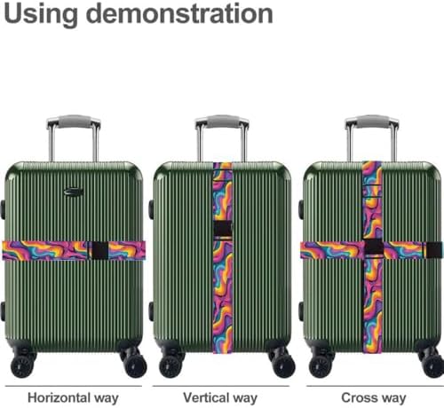 2PC, Colorful Abstract Luggage Strap 1.97 x 70.87 inch Multicolor Wave Pattern - Image 3