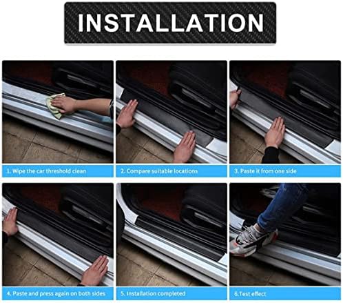 4Pcs Car Door Sill Protector for Chevy Colorado, Carbon Fiber Anti-Scratch - Image 5