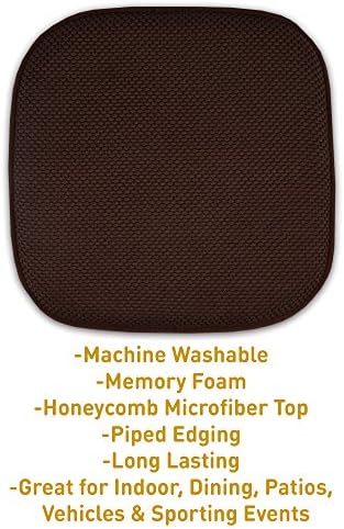 Sweet Home Collection Cushion Memory Foam Chair Pads Honeycomb Nonslip Back - Image 3