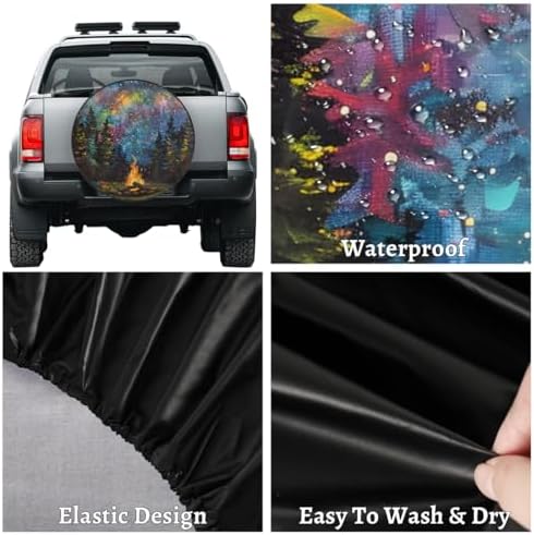 Rv Spare Tire Cover Wheel Mountain Forest Galaxy Tire Covers Wheel Protectors - Image 4