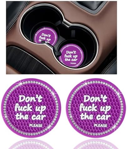 Ziciner 2 Pack Bling Car Cup Holder Coaster, 2.75 Inch Anti-Slip Auto Insert by Ziciner