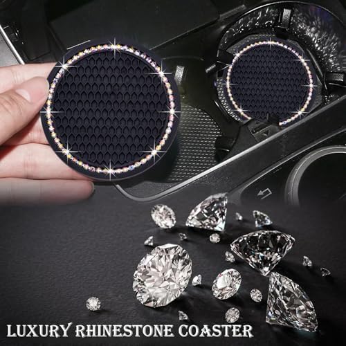 4PCS Bling Cup Holder Coaster, 2.75 Inch Auto Car Cup Holder Insert Coasters - Image 6