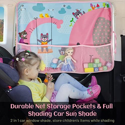 DIZA100 Car Sun Shade for Window Baby, 2 Pack Full Shade Window Shades - Image 2