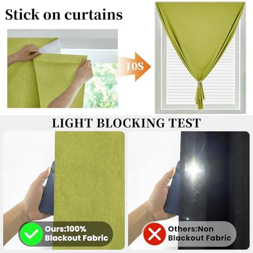 100% Blackout Adhesive Blackout Curtains- Self Stick Shades Window Blinds - Image 2
