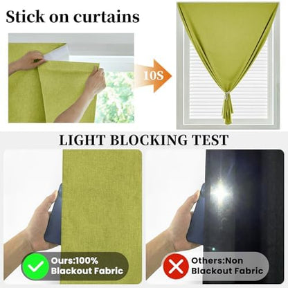 100% Blackout Adhesive Blackout Curtains- Self Stick Shades Window Blinds - Image 2