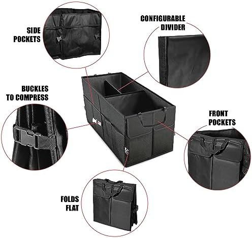 VViViD Heavy-Duty Multi-Compartment Collapsible Nylon Car Trunk Storage - Image 2