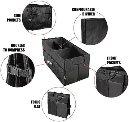 VViViD Heavy-Duty Multi-Compartment Collapsible Nylon Car Trunk Storage - Image 2