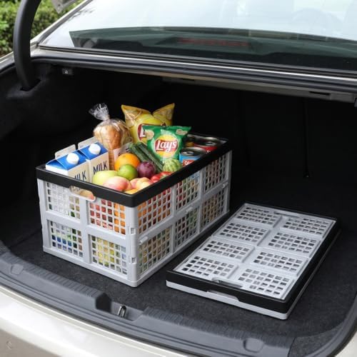 3-Pack Folding Storage Crates, 42L Collapsible Plastic Baskets - Image 4