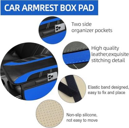 NBTEPEM 6 Pcs Blue Steering Wheel Cover Set, Sport Microfiber Leather Steering - Image 4