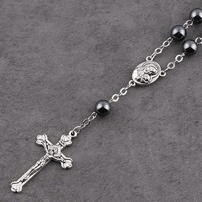 Hematite Beads Auto One Decade Car Rosary Clasp Terra Jerusalem Medal - Image 6