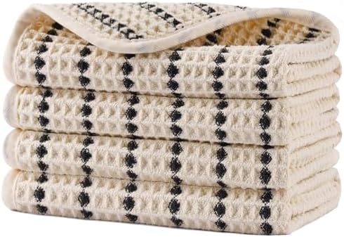 POLYTE 430 GSM Poly Blend Microfiber Waffle Wash Cloth Face Towel, 13x13 in by Polyte
