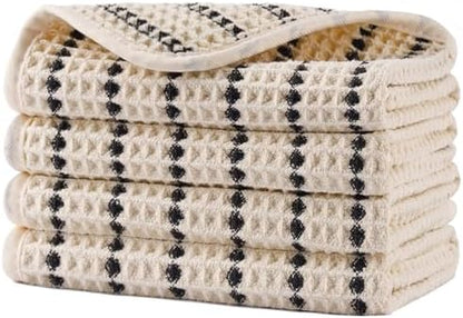 POLYTE 430 GSM Poly Blend Microfiber Waffle Wash Cloth Face Towel, 13x13 in by Polyte