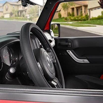 SEG Direct Breathable Car Steering Wheel Cover Large Size 15.5-16 inch - Image 6