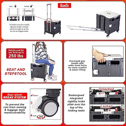dbest Products Quik Cart Swing Lid Four Swivel Wheeled Rolling Crate Teacher - Image 4