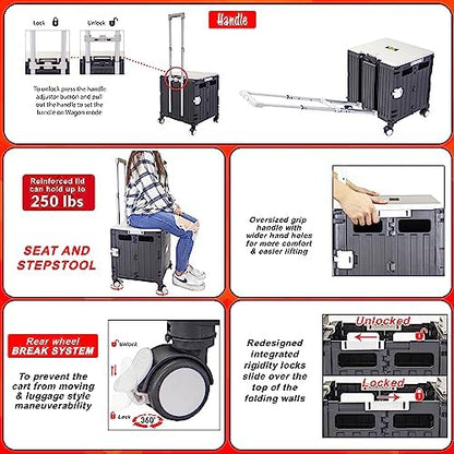 dbest Products Quik Cart Swing Lid Four Swivel Wheeled Rolling Crate Teacher - Image 4