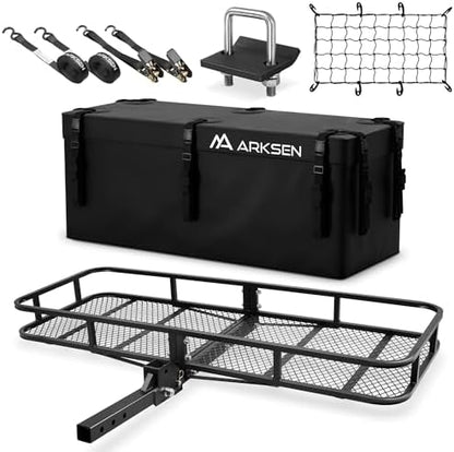 ARKSEN Folding Hitch Cargo Carrier w/Bag, Stabilizer by ARKSEN