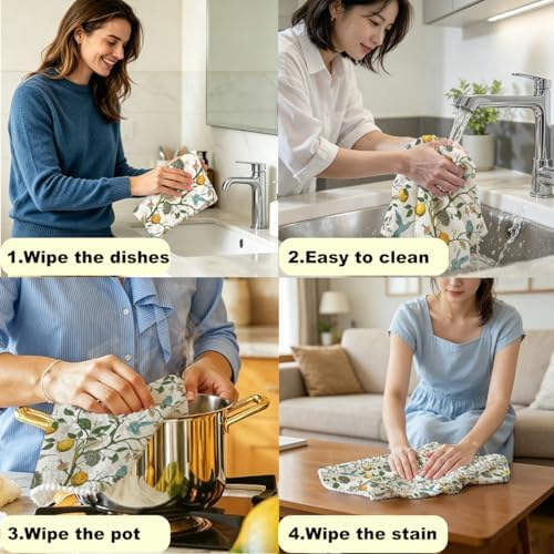 2 Pcs Lemon Birds Kitchen Towels 14x24 In, Lemon Birds Gifts - Image 5