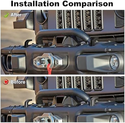 JWWY Tow Hook Protector Cover for Jeep Wrangler JK JL & Gladiator JT 4xe - Image 3