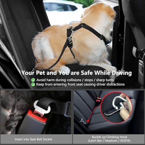 VavoPaw Dog Seat Belt, Safety Vest Dog Car Harness - Image 5