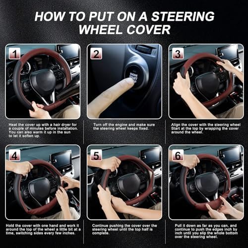 SEG Direct D Shaped Steering Wheel Cover 14.5-15 inch - Image 5