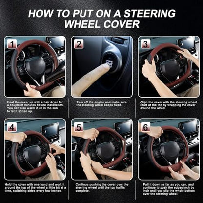 SEG Direct D Shaped Steering Wheel Cover 14.5-15 inch - Image 5