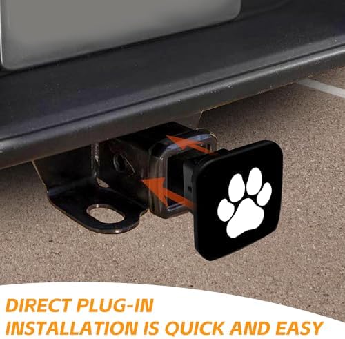 Trailer Hitch Cover, Lovely White Dog Paw on Black Hitch Cover Rubber Towing - Image 4