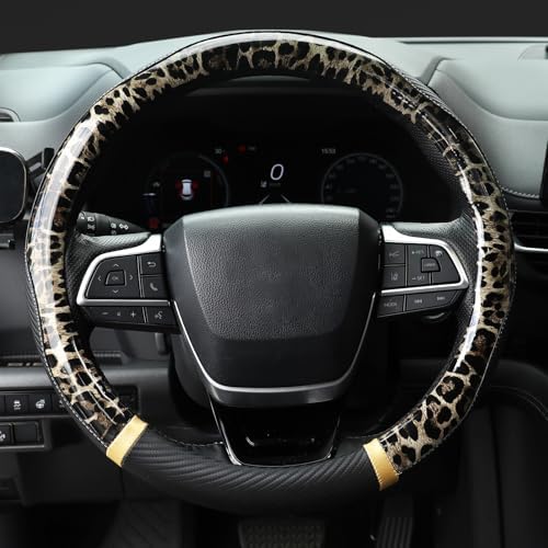 KAFEEK Khaki Leopard Print Steering Wheel Cover - Image 2