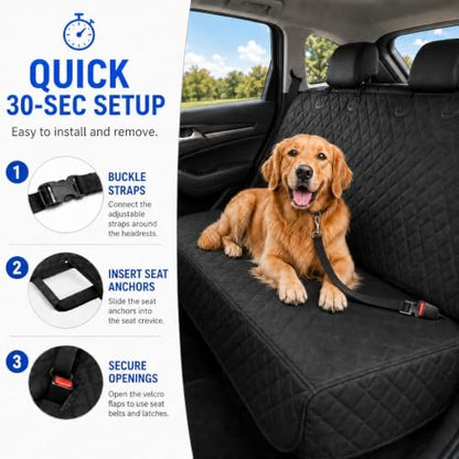 Back Seat Cover for Dogs, 600D Waterproof Non-Slip Car Seat Protector - Image 3