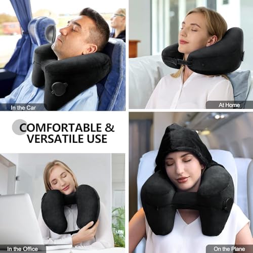 Sunany Neck Pillow for Travel Inflatable Airplane Pillow Comfortably Supports - Image 2