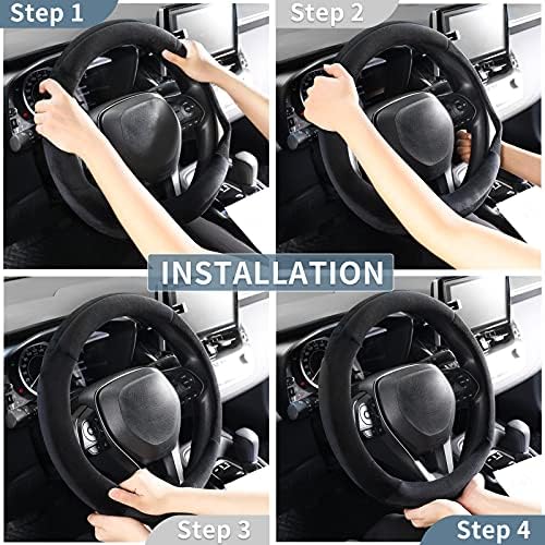 SEG Direct Car Steering Wheel Cover 15.25"-16", Plush Velvet Summer Winter - Image 4