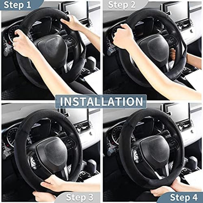 SEG Direct Car Steering Wheel Cover 15.25"-16", Plush Velvet Summer Winter - Image 4