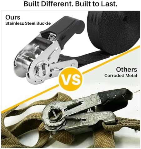 Ayaport Stainless Steel Endless Ratchet Straps, 8FT Cargo Tie Downs - Image 2