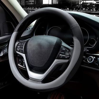 Valleycomfy Microfiber Leather Steering Wheel Covers Universal 15 inch - Image 2
